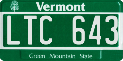 VT license plate LTC643