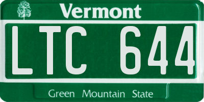 VT license plate LTC644