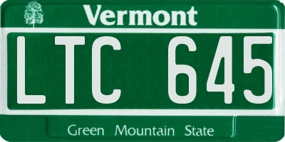 VT license plate LTC645