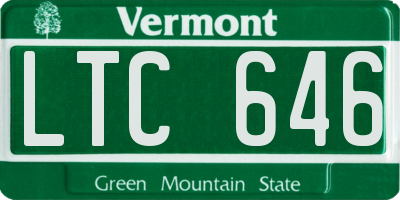 VT license plate LTC646