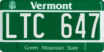 VT license plate LTC647