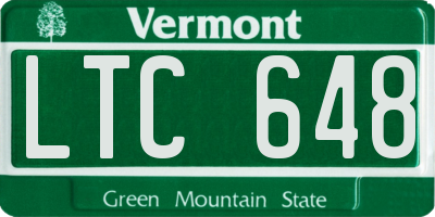 VT license plate LTC648