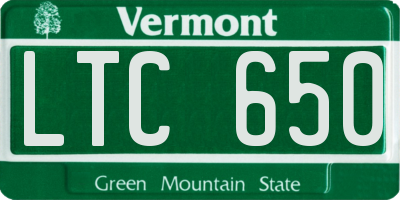 VT license plate LTC650