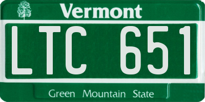 VT license plate LTC651