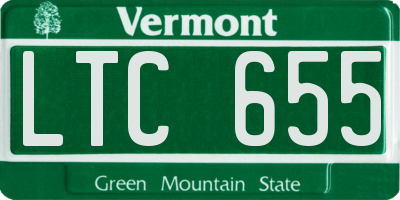 VT license plate LTC655