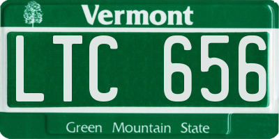 VT license plate LTC656