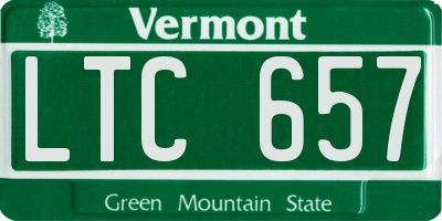VT license plate LTC657