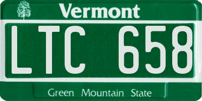 VT license plate LTC658