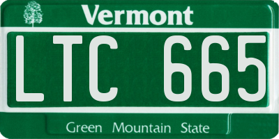 VT license plate LTC665