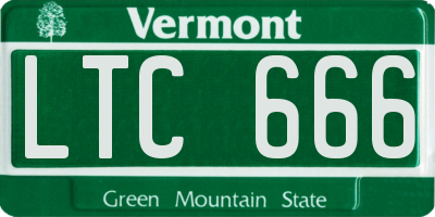 VT license plate LTC666