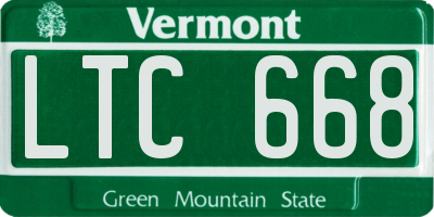 VT license plate LTC668