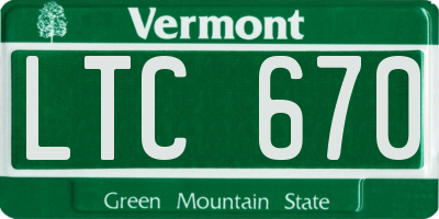 VT license plate LTC670
