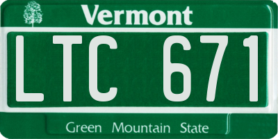 VT license plate LTC671