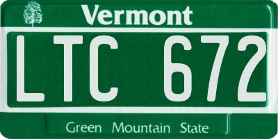 VT license plate LTC672