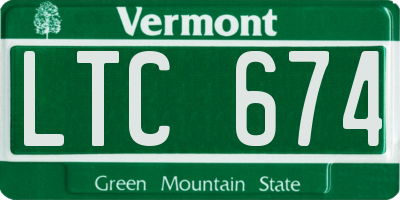 VT license plate LTC674