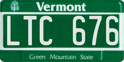VT license plate LTC676
