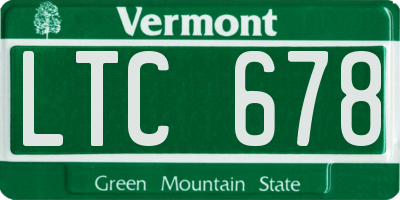 VT license plate LTC678