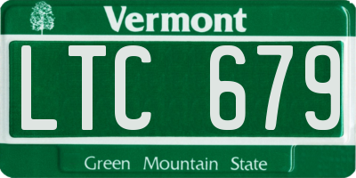 VT license plate LTC679