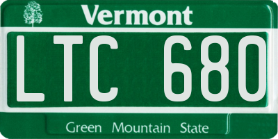 VT license plate LTC680