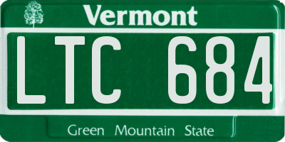 VT license plate LTC684