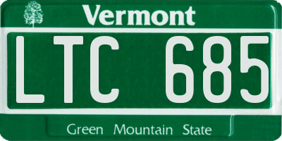 VT license plate LTC685
