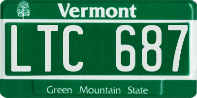 VT license plate LTC687
