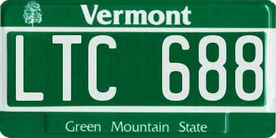 VT license plate LTC688