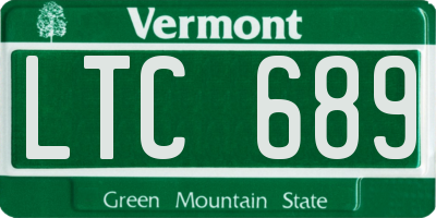 VT license plate LTC689