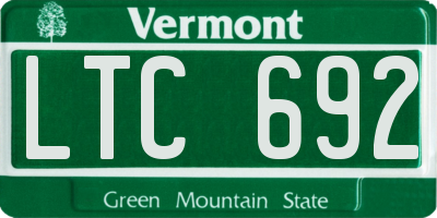 VT license plate LTC692