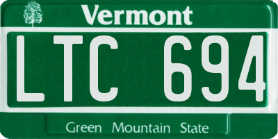 VT license plate LTC694