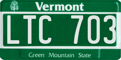 VT license plate LTC703