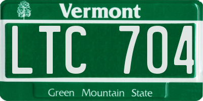 VT license plate LTC704