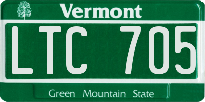 VT license plate LTC705