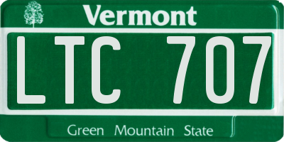 VT license plate LTC707