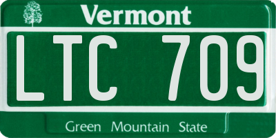 VT license plate LTC709