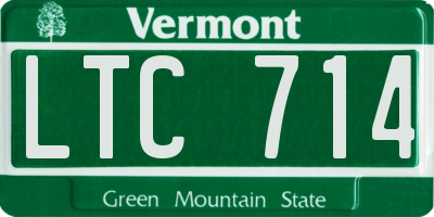 VT license plate LTC714