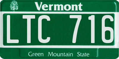 VT license plate LTC716