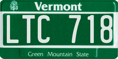 VT license plate LTC718