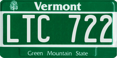 VT license plate LTC722