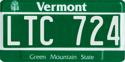 VT license plate LTC724