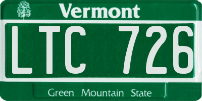 VT license plate LTC726