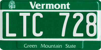 VT license plate LTC728