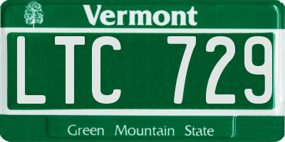 VT license plate LTC729