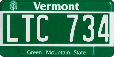 VT license plate LTC734