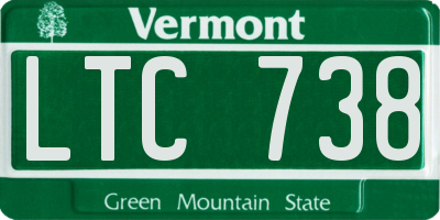 VT license plate LTC738