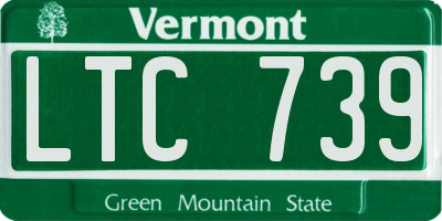 VT license plate LTC739