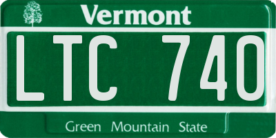 VT license plate LTC740