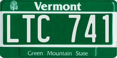 VT license plate LTC741