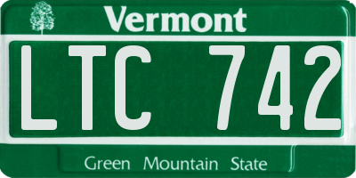 VT license plate LTC742