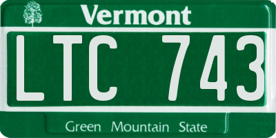 VT license plate LTC743
